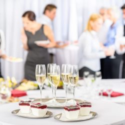 Desserts and Champagne for business meeting conference participants